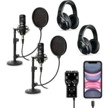 Movo Smartphone Podcast Microphone Kit for Streamers