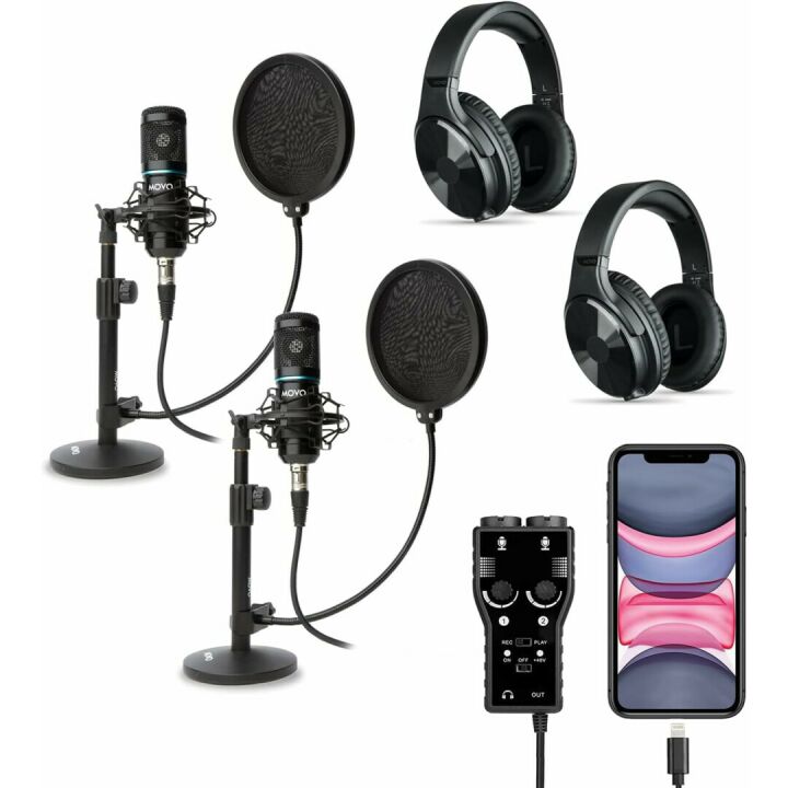 Movo Smartphone Podcast Microphone Kit for Streamers