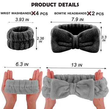 Stylish Microfiber Spa Headband & Wristbands Set for Women