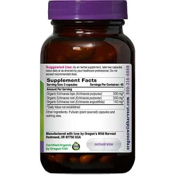 Oregon's Wild Harvest Echinacea Organic Herbal Supplement, 90 Count