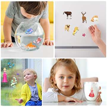 2 Pack Reusable Sticker Book for Kids 3+ Princess and Mermaid Stickers for Kids Activity Travel Sticker Books for Girls Boys Educational Learning Toys Birthday Holiday Gifts