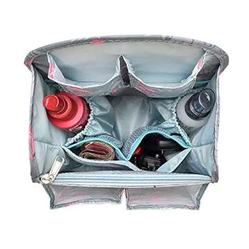 HOYOFO Mini Backpack Organizer Insert, Black, 7.7"L x 4.3"W x 10.6"H, Waterproof Nylon, Fits Small Backpacks