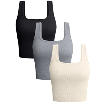 OQQ Women's Stylish and Comfortable Ribbed Tank Tops