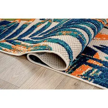 Rugshop Tropical Floral Leaves Indoor/Outdoor Area Rug 5' x 7' Multi
