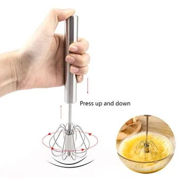 Stainless Steel Hand Push Rotary Whisk - 3PCS Set