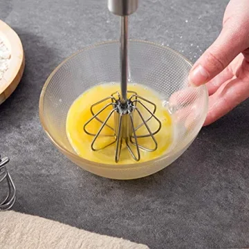 Stainless Steel Hand Push Rotary Whisk - 3PCS Set
