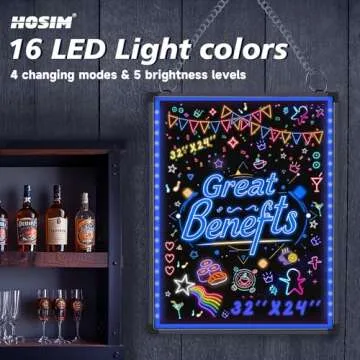 Hosim 28" LED Message Writing Board with 16 Colors