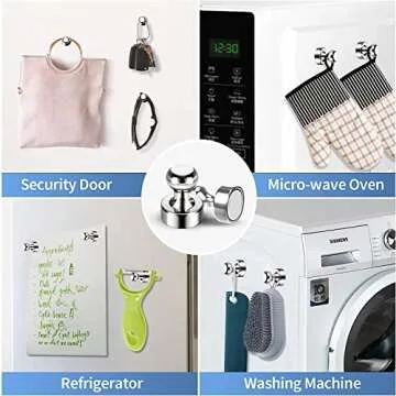 12Pack Fridge Magnets for Whiteboard Strong Refrigerator Magnets for Adult Small Push Pin Magnets for White Board Refrigerator Map Classroom Office Teacher Silver