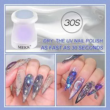 MEKK Mini UV Light for Gel Nails UV Light for Nails Innovative One Finger UV LED Nail Lamp 16W UV Nail Lamp Portable LED Nail Lamp Professional Nail Dryer for Nail Art Tools(Blue)
