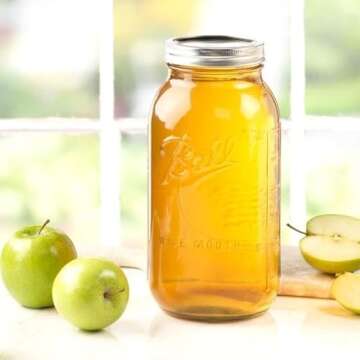 Ball Wide Mouth Glass Mason Jars with Lids and Bands, Used for Canning, Pickling, Juice, Jam, Jelly, Half Gallon Size 64 Ounce (Pack of 4)