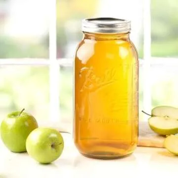 Ball Wide Mouth Glass Mason Jars with Lids and Bands, Used for Canning, Pickling, Juice, Jam, Jelly, Half Gallon Size 64 Ounce (Pack of 4)