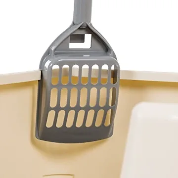 Amazon Basics Large Cat Litter Box with Scoop and High Sides