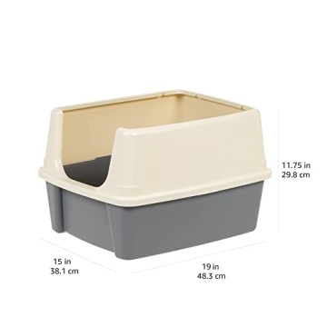 Amazon Basics Large Cat Litter Box with Scoop and High Sides