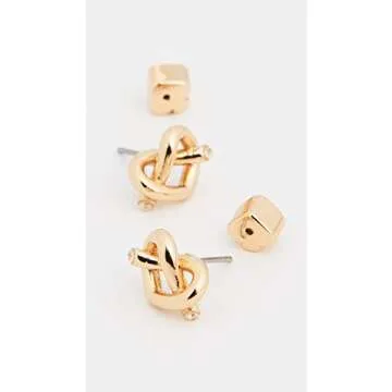 kate spade new york Loves Me Knot Studs, Gold, One Size