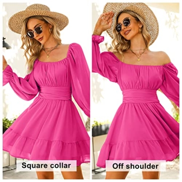 Chic EXLURA Lantern Sleeve Dress for Fashion Lovers