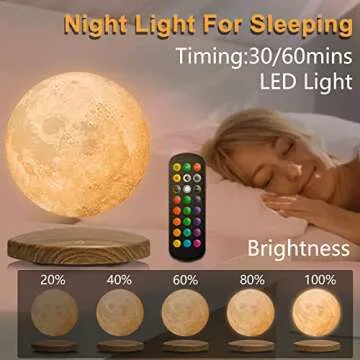 FIRPOW Levitating Moon Lamp with Remote, 18 Colors