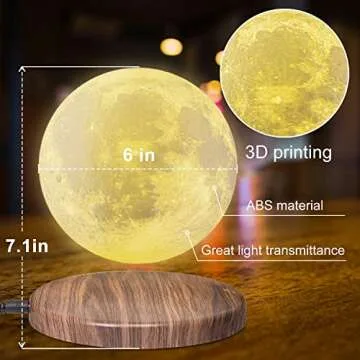 FIRPOW Levitating Moon Lamp with Remote, 18 Colors