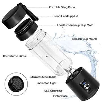 MIAOKE Portable Blender - Mini Juice Blender for Smoothies with Six Blades