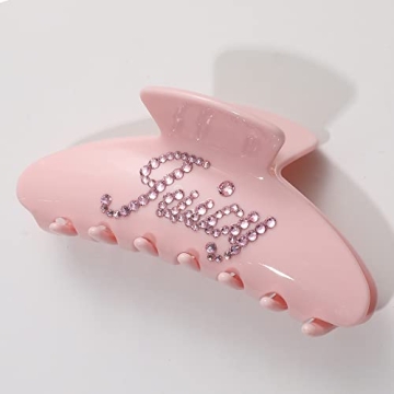 Customizable Large Hair Claw Clips - Non-Slip, Rhinestone Personalized Accessories for All Hair Type...