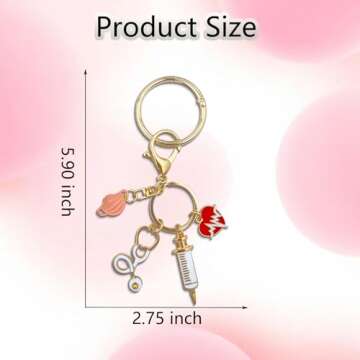 NZDWY Nurse Life Keychain Charm for Bogg Bag,Nurse Accessories for Bogg Bag ，Compatible with Simply Southern Tote，key Charm (nurse1)