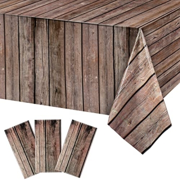 Tiamon Western Party Tablecloths, 3 Pcs, 54 x 108 inches, Waterproof, Reusable