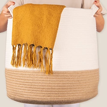 GooBloo Woven Blanket Basket - Stylish Storage Solution