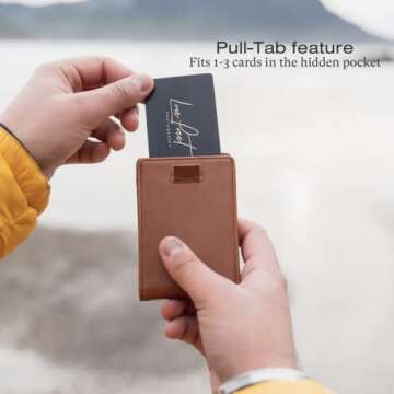 Andar Leather Slim RFID Blocking Minimalist Bifold Wallet with Money Clip made of Full Grain Leather...