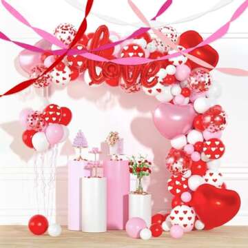 PIGETALE Crepe Paper Streamers 8 Rolls 656ft, Pack of Red, Hot Pink, Peach and White Party Streamers...