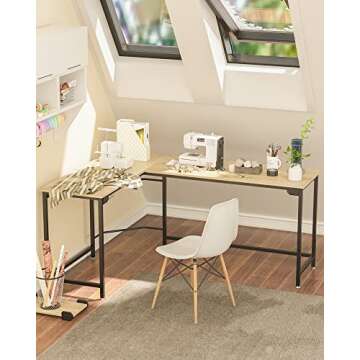 Teraves Modern L-Shaped Desk 66'' Corner Computer Desk