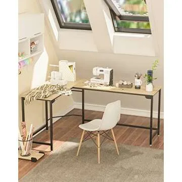 Teraves Modern L-Shaped Desk 66'' Corner Computer Desk