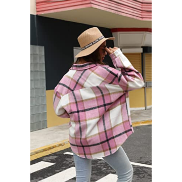 Stylish BOUTIKOME Womens Flannel Shacket for Fall Wear