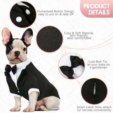 Kuoser Dog Tuxedo - Elegant Formal Suit for Dogs