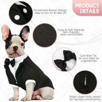 Kuoser Dog Tuxedo - Elegant Formal Suit for Dogs