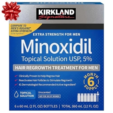 Minoxidil-5% Extra Strength Hair Regrowth Treatment for Men, 6 Month Supply