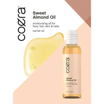 Coera Sweet Almond Oil for Skin, Hair, and Nails 4 oz