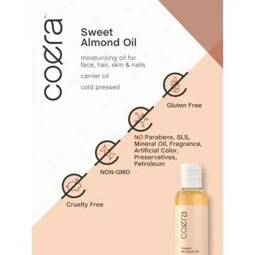 Coera Sweet Almond Oil for Skin, Hair, and Nails 4 oz