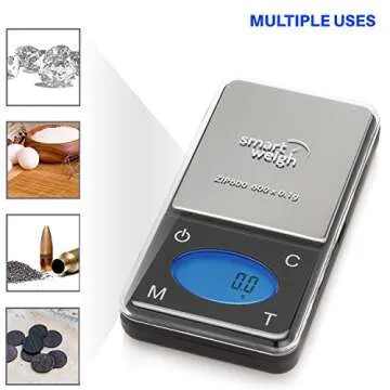 Smart Weigh ZIP600 Ultra Slim Digital Pocket Scale 600g by 0.1g with Counting Feature,Gram Scale and Ounce Scale, High Precision Accuracy