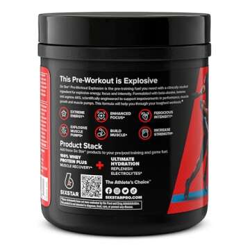 Six Star Pre Workout PreWorkout Explosion | Pre Workout Powder for Men & Women | PreWorkout Energy Powder Drink Mix | Sports Nutrition Pre-Workout Products | Fruit Punch (30 Servings)