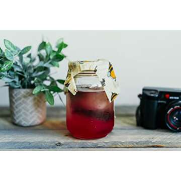 Reusable Beeswax Food Wraps Assorted 6 Pack by Eco Hive, Eco Friendly Food Wraps, Biodegradable, Sustainable Plastic Free Food Storage- Save the Planet Say Goodbye to Plastic