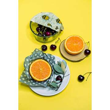 Reusable Beeswax Food Wraps Assorted 6 Pack by Eco Hive, Eco Friendly Food Wraps, Biodegradable, Sustainable Plastic Free Food Storage- Save the Planet Say Goodbye to Plastic