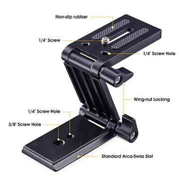 Universal Flex Tilt Head Z Mount Bracket - Arca-Swiss Tripod Head for DSLR Cameras