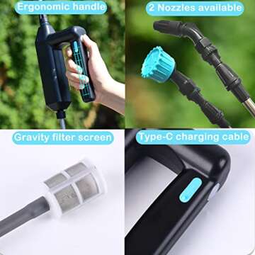 Electric Plant Sprayer with Rechargeable Battery and 5M Hose