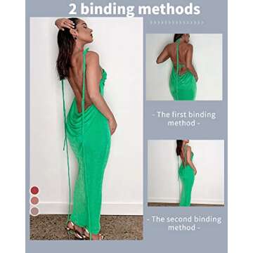 Doweha Women Backless Cowl Neck Cocktail Dress for Elegant Occasions