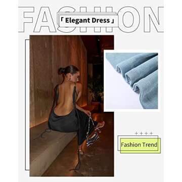 Doweha Women Backless Cowl Neck Cocktail Dress for Elegant Occasions