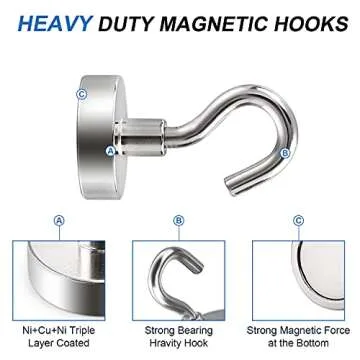 LOVIMAG Strong Magnetic Hooks - 30Lbs Heavy Duty Pack
