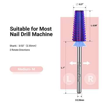 Professional 5 in 1 Nail Drill Bits for Technicians