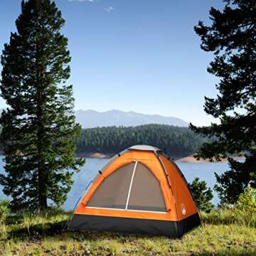 Compact 2-Person Camping Tent with Rain Fly