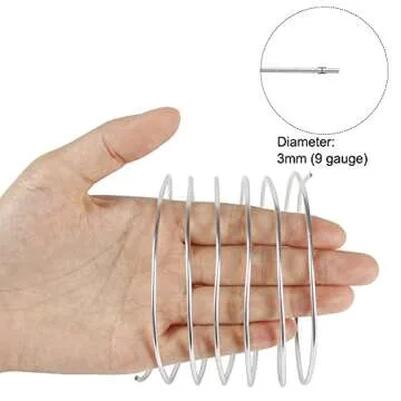 Tenn Well 9 Gauge Aluminum Craft Wire, 50 Feet 3mm Bendable Armature Wire for Sculpting, Jewelry Making, Doll Making, Crafting, Modelling, Bonsai Training