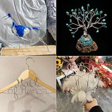 Tenn Well 9 Gauge Aluminum Craft Wire, 50 Feet 3mm Bendable Armature Wire for Sculpting, Jewelry Making, Doll Making, Crafting, Modelling, Bonsai Training