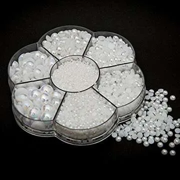 5600pcs Assorted Flatback Pearl Beads for Crafting